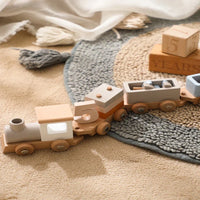 Thumbnail for HappyTrain – Montessori & Fun – Wooden Train Set