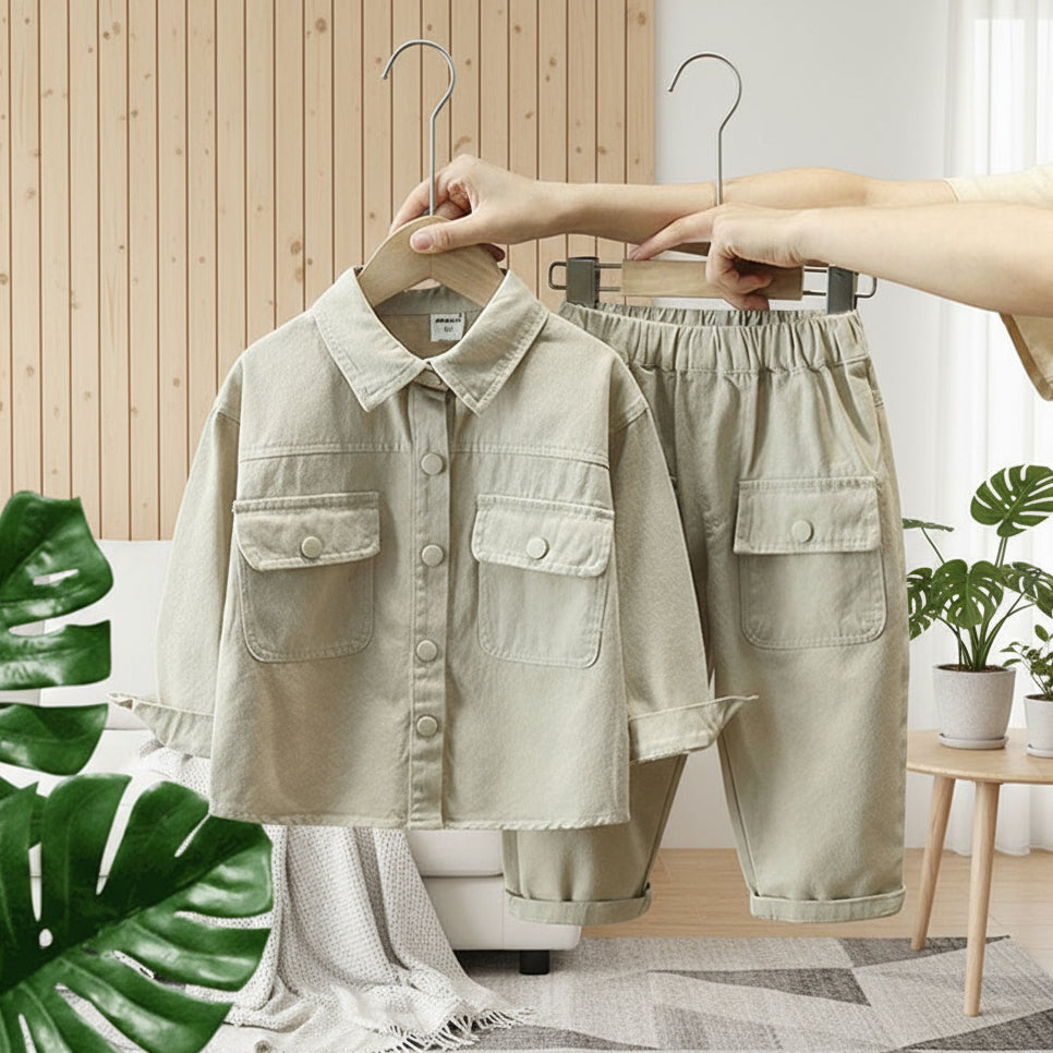 LittleExplorer – Comfortable & Cool – Children's Pants & Shirt Set