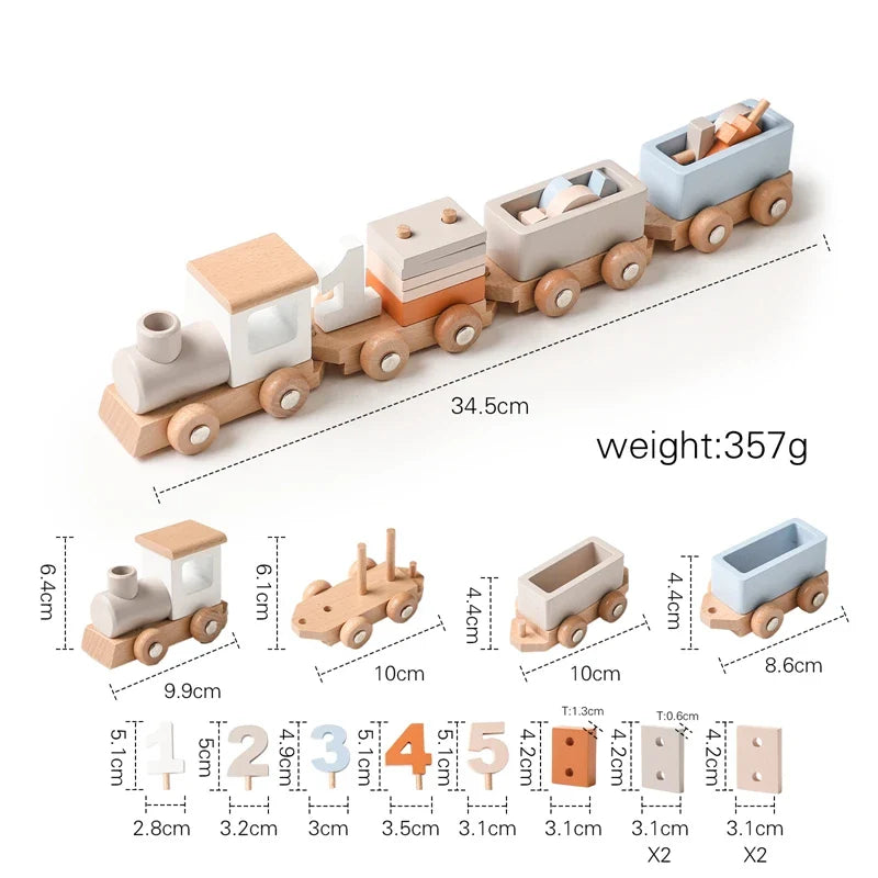 HappyTrain – Montessori & Fun – Wooden Train Set