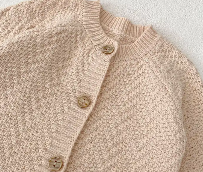 Mini Fashion™ - Beige Knitted Baby Pullover