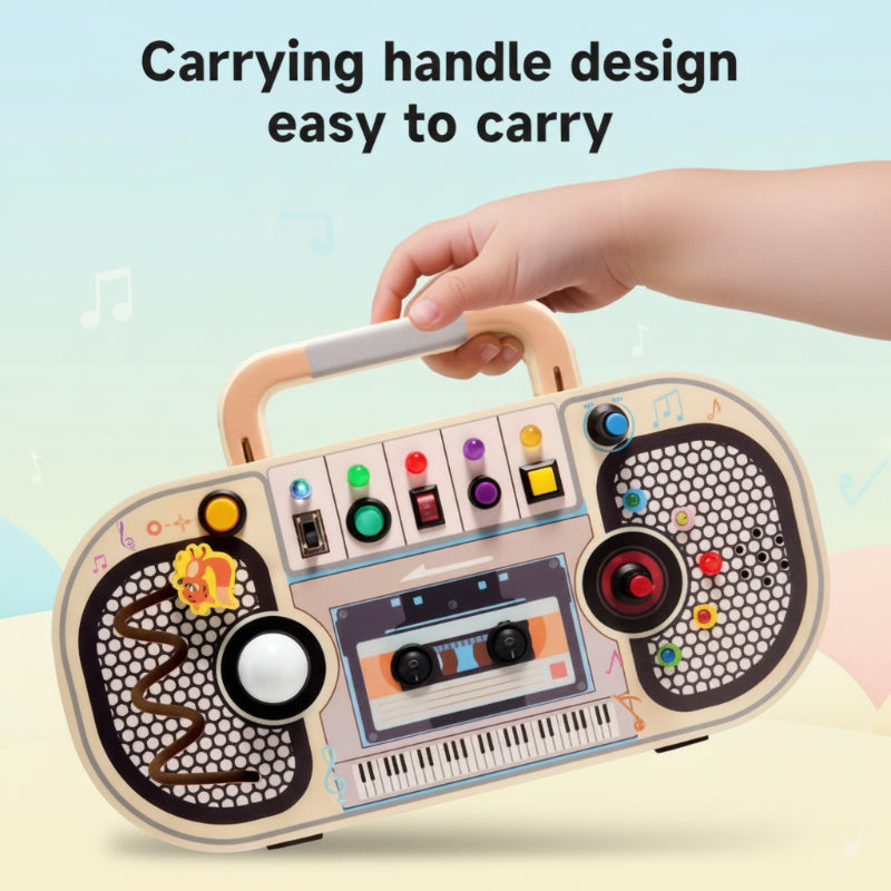Wooden Busy Board – Motor Skills & Interactive – Music Activity Board