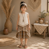 TinyTrends – Boho Chic & Cute – Crocheted Top with Checkered Skirt