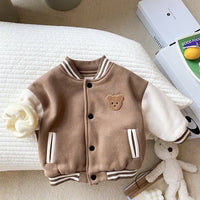 Thumbnail for Mini Fashion™ - Toddler Velvet Rib Baseball Winter Coat