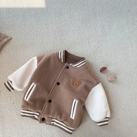 Thumbnail for Mini Fashion™ - Toddler Velvet Rib Baseball Winter Coat