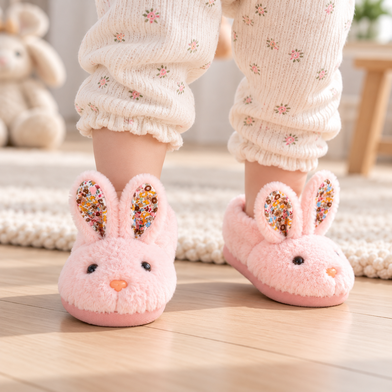 BunnyToes – Soft & Warm – Plush Rabbit Slippers