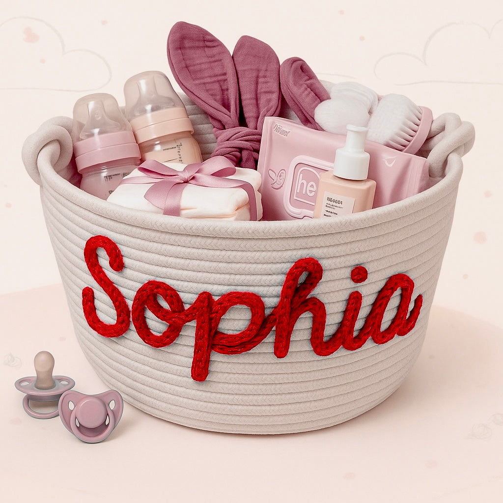 CuddleBasket – Cute & Personal – Personalized Diaper Basket