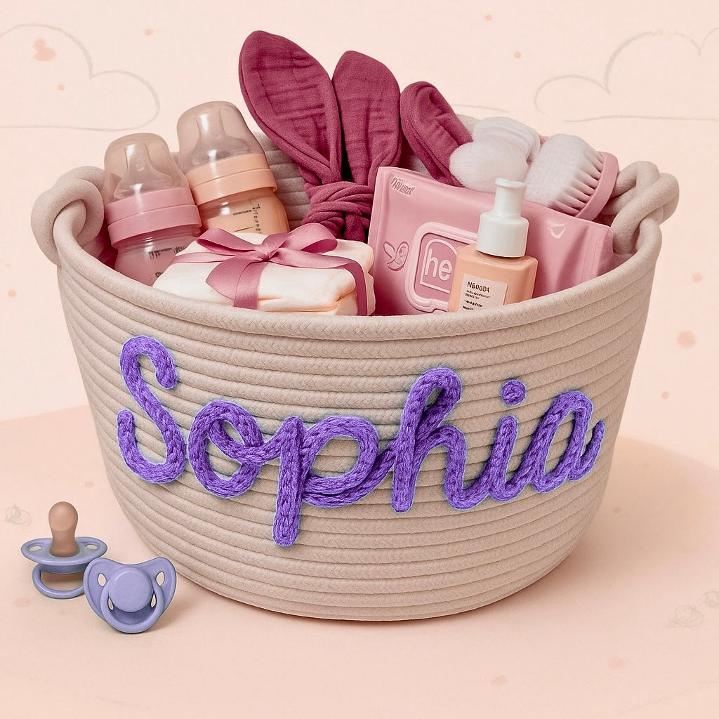 CuddleBasket – Cute & Personal – Personalized Diaper Basket