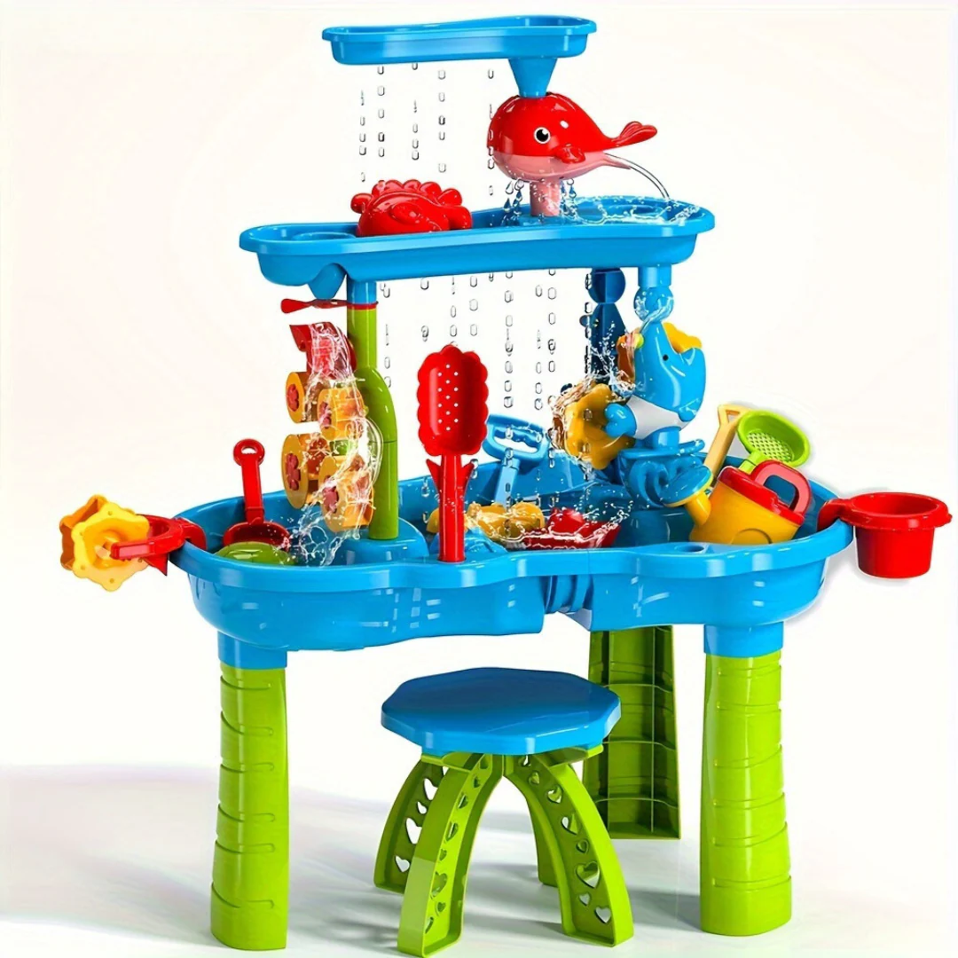 AquaPlay – Summer Fun & Discovery - 3-Layer Sand and Water Play Table