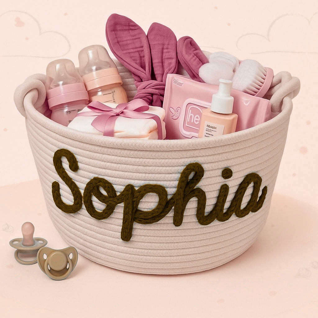 CuddleBasket – Cute & Personal – Personalized Diaper Basket