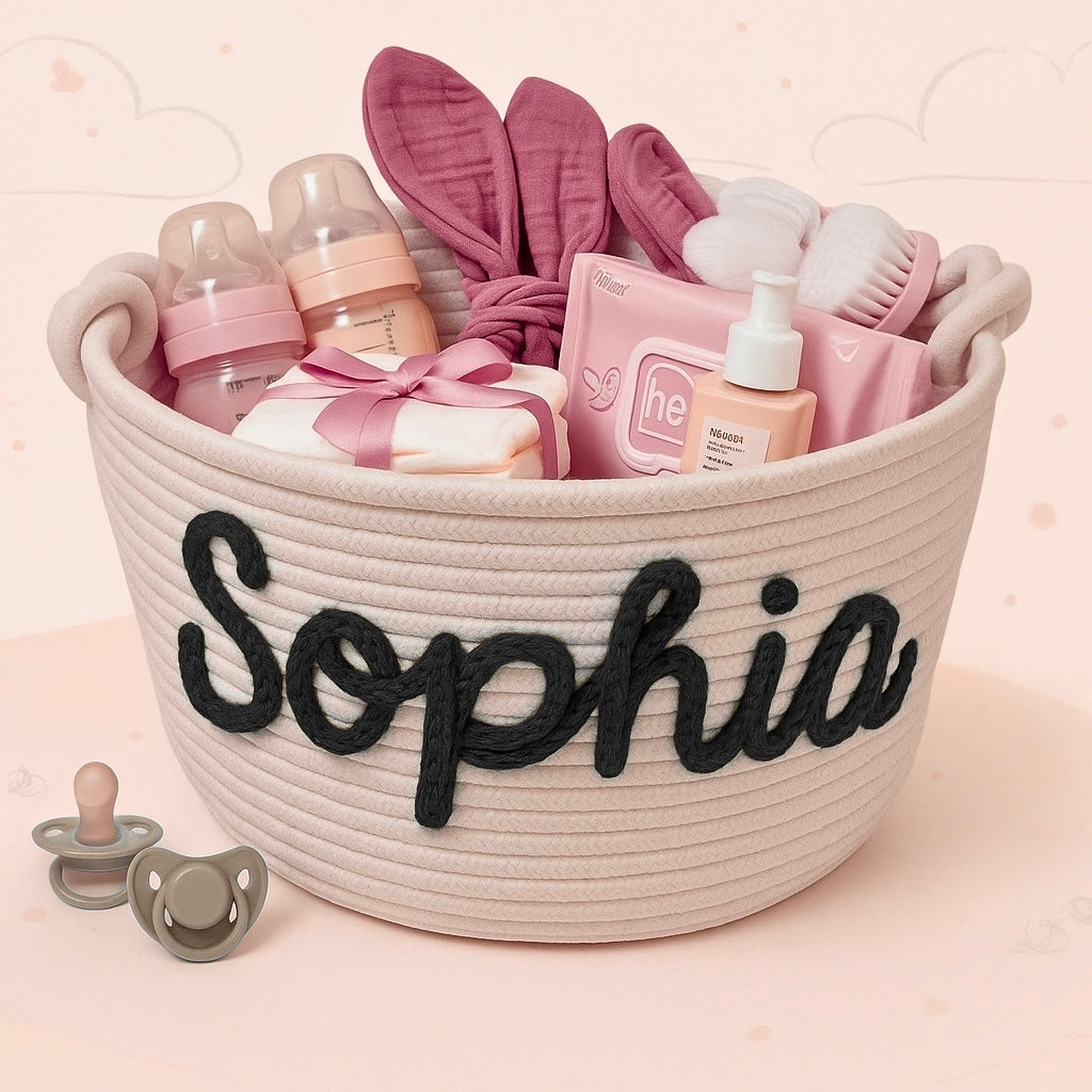 CuddleBasket – Cute & Personal – Personalized Diaper Basket