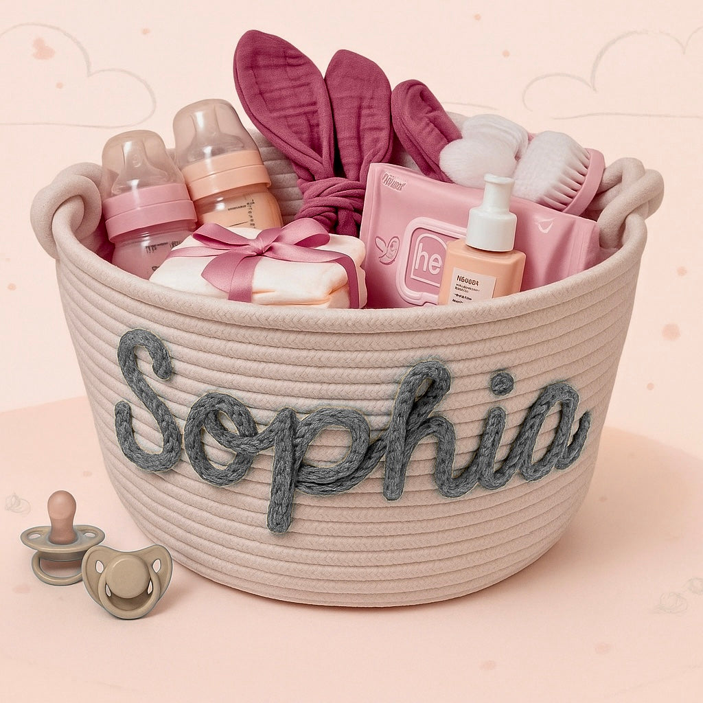CuddleBasket – Cute & Personal – Personalized Diaper Basket