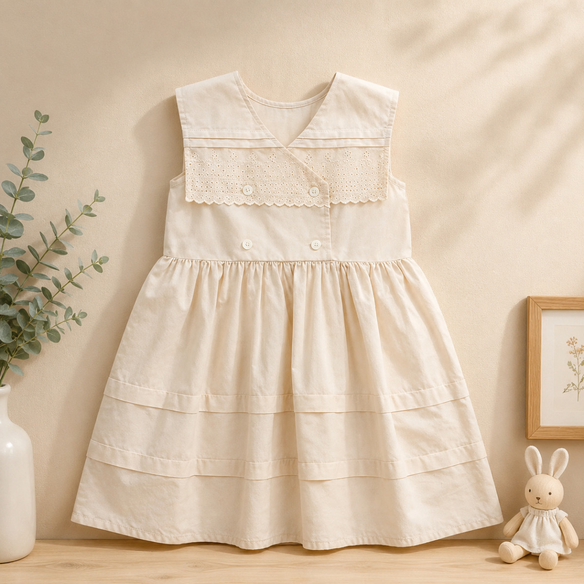 Sleeveless Dress – Elegant & comfortable – Lace Collar Dress