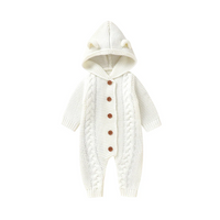Thumbnail for SoftKnit – Warm & Cute – Knitted Baby Jumpsuit with Hood