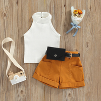 Thumbnail for MiniFashionista – Elegant & Trends – Girls' Set with Top, Shorts, and Waist Bag