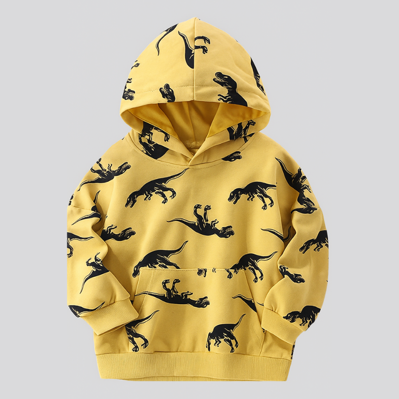 DinoStyle – Warm & Breathable – Hoodie with Triceratops Print