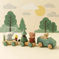 Thumbnail for HappyTrain – Montessori & Fun – Wooden Train Set