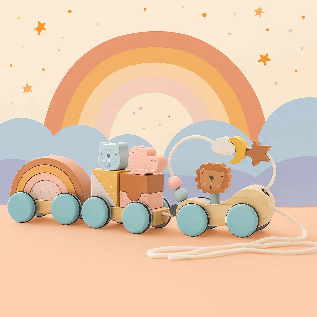 HappyTrain – Montessori & Fun – Wooden Train Set