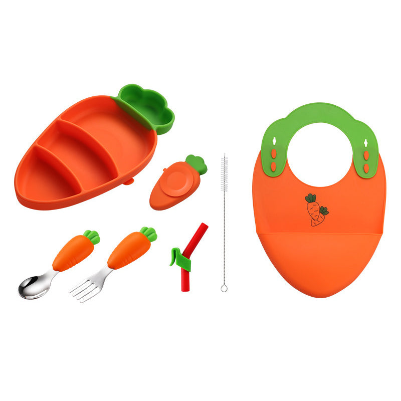 MiniMeal – Safe & Non-Slip – Silicone Toddler Plate Set with Cutlery