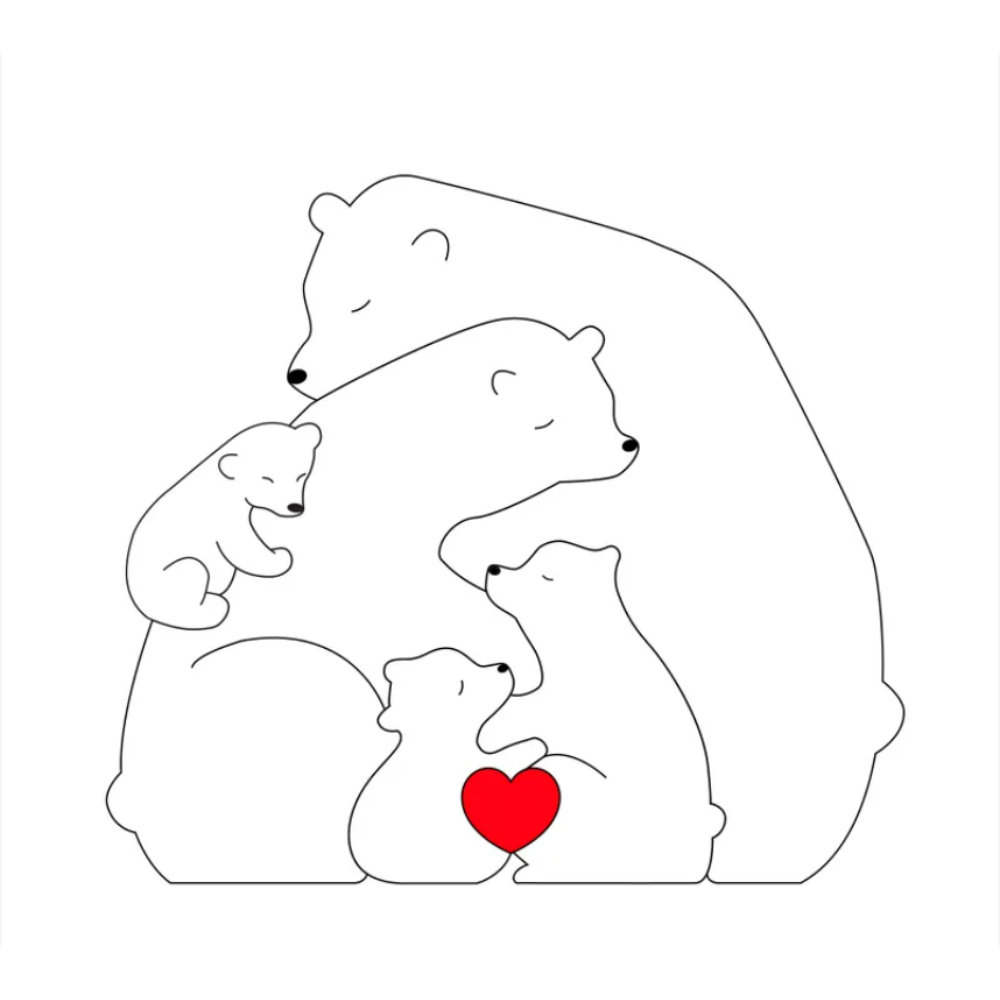 Family Puzzle™ – Personalized Mother's Day Gift with a Family of Bears