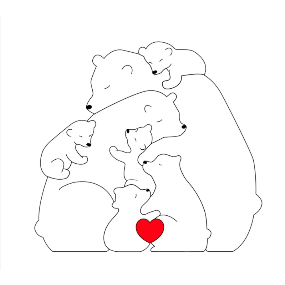 Family Puzzle™ – Personalized Mother's Day Gift with a Family of Bears