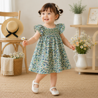 Thumbnail for Floral Dress – Light & Airy – Girls' Flutter-Sleeve Dress