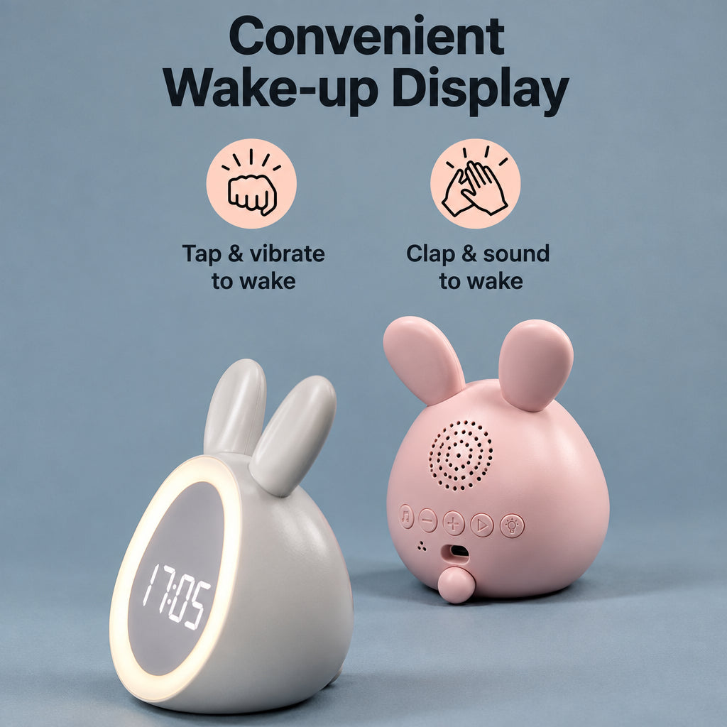 BunnyGlow – Cute & Practical – Digital Kids' Alarm Clock with Night Light