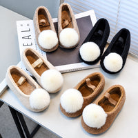 Thumbnail for SoftSteps –  Warm & Soft – Girls' Shoes with a Plush Pom-Pom