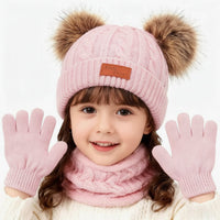 Thumbnail for CozyPom – Warm & Soft - Winter Set with Hat, Scarf, and Gloves