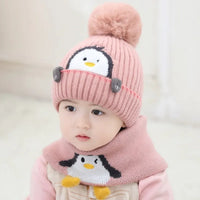 Thumbnail for Mini Fashion™ - Cute Penguin Design - Kids Hat & Scarf