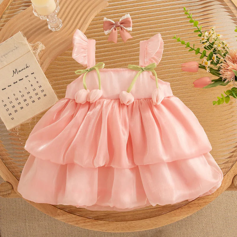 Tulip Mesh Dress – Elegant & Comfort – Children's Dress