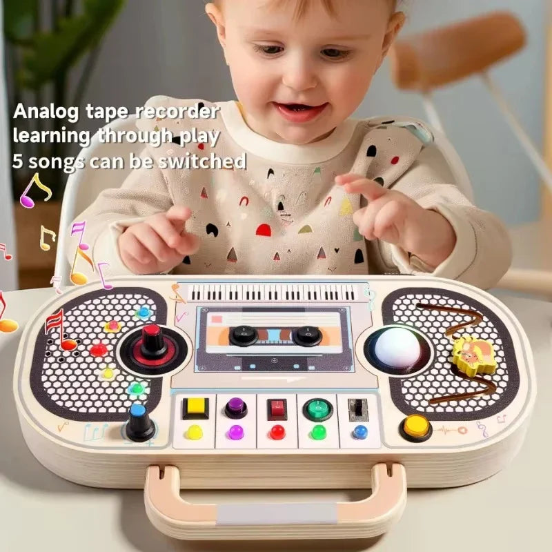 Wooden Busy Board – Motor Skills & Interactive – Music Activity Board