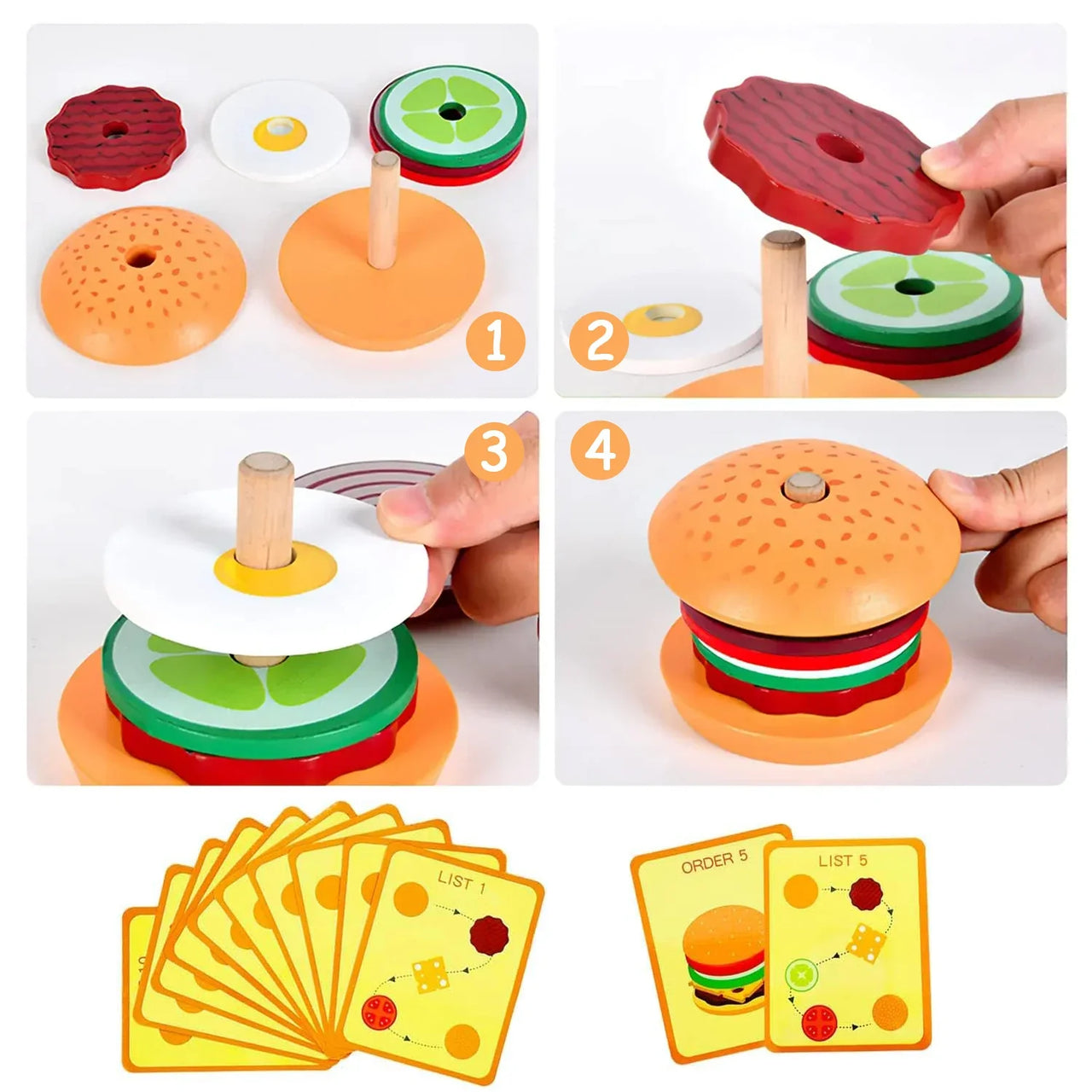 Woods™ - Tasty Stacking - Sandwich Construction Toys