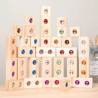 Thumbnail for Rainbow Gem Stacking Blocks – Creative & Educational – Wooden Stacking Blocks Set