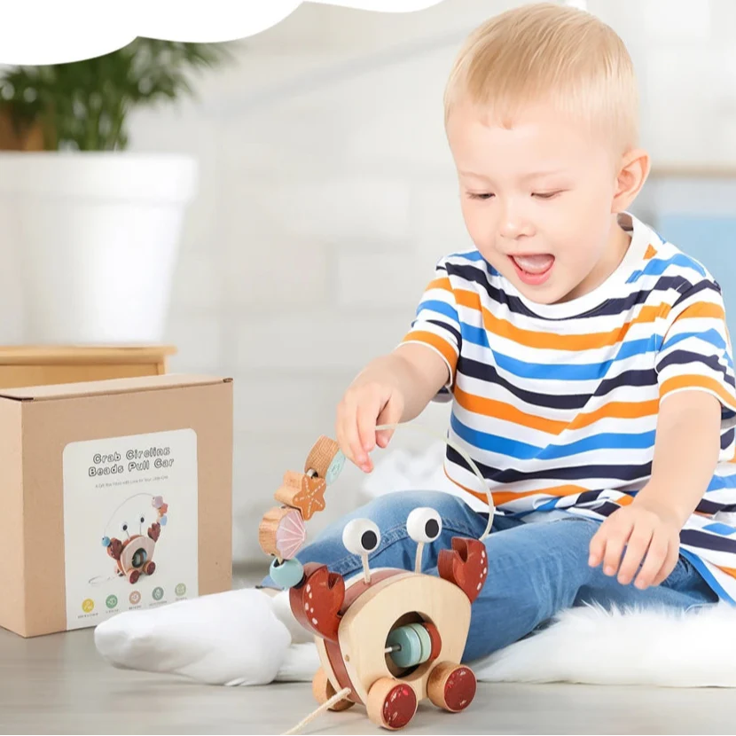 Crab Pull Toy™ – Play & Learn - Wooden Crab