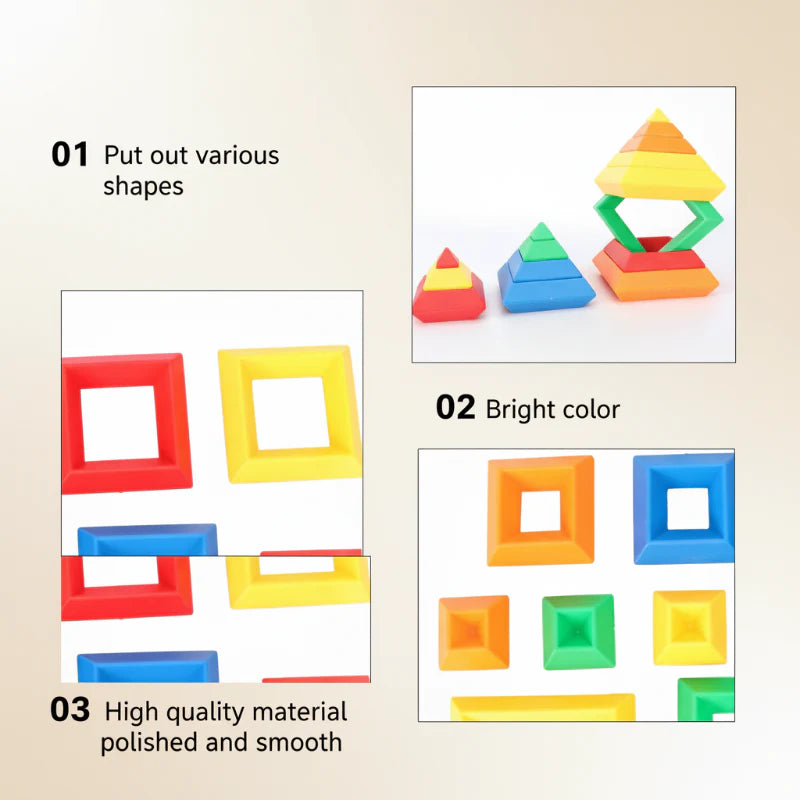 silicone stacking pyramid blocks 12 pieces Images High... Pyramid Stacking Blocks – Motor Skills and Creativity – Stacking Block ...