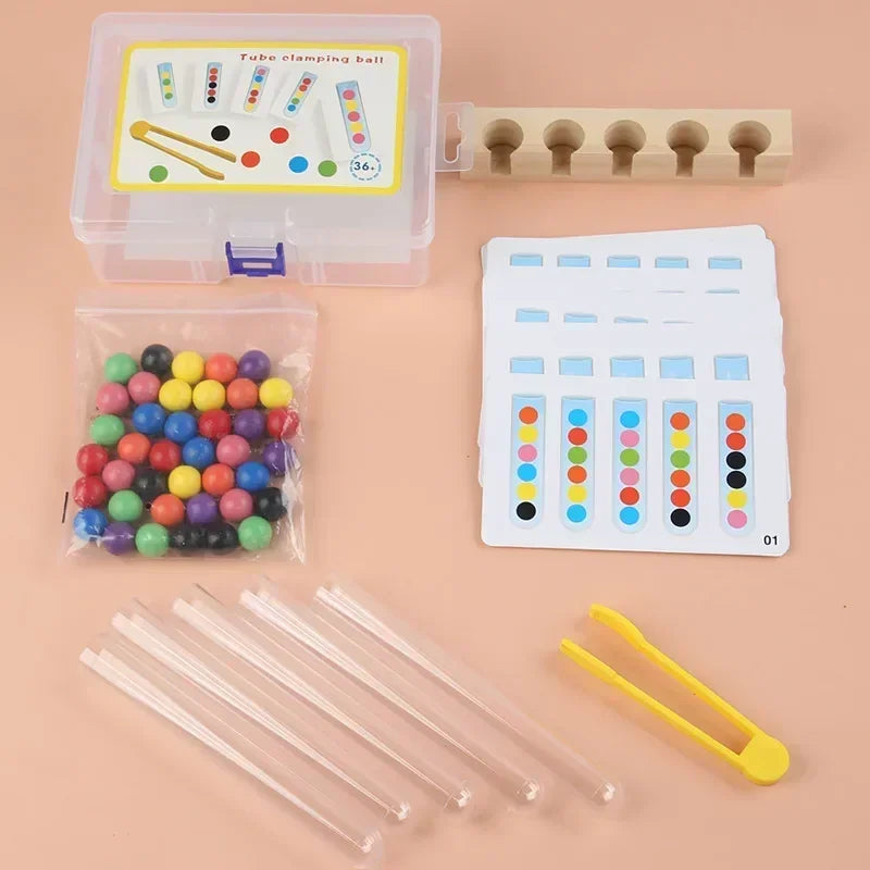 Tube Clip Beads™ - Smart Thinking Game - Color & Motor Game