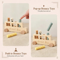 Thumbnail for PressBus – Montessori & Educational – Wooden Press Play Bus