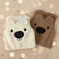 Thumbnail for Baby Bear Fleece Vest – Warm & Soft – Kids' Bear Cardigan