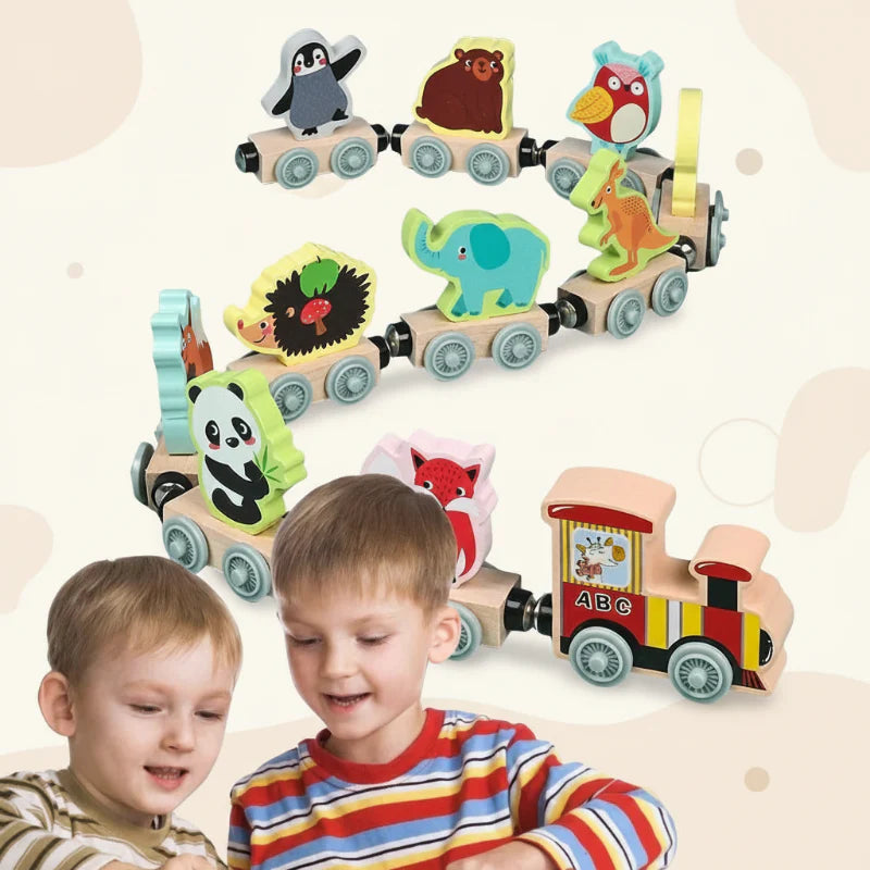MagniZoo – Cute & Wooden – Magnetic Animal Train