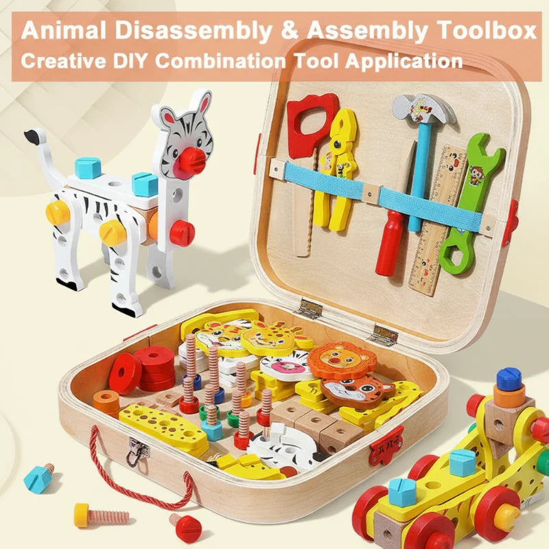 AnimalFix – Playful & Smart – Wooden Animal Tool Set