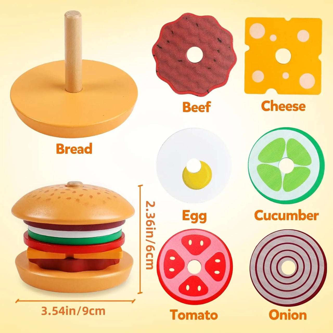 Woods™ - Tasty Stacking - Sandwich Construction Toys