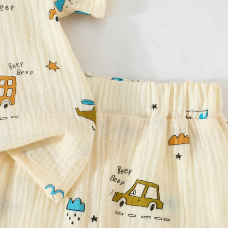 Dinosaur & Car Print Outfit – Cool & Playful – Summer Clothing Set