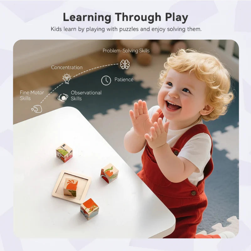 WoodMind – Creative & Educational – 6-in-1 Montessori Animal Wooden Puzzle