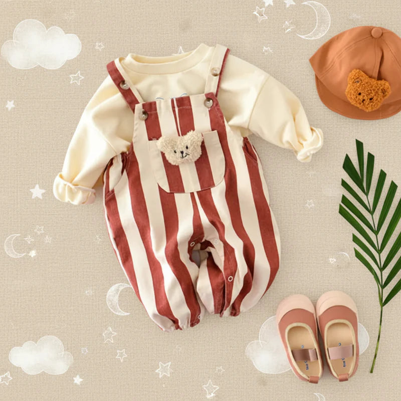 Striped Overall Romper – Soft & Comfort – Kids' Jumpsuit