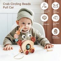 Thumbnail for Crab Pull Toy™ – Play & Learn - Wooden Crab