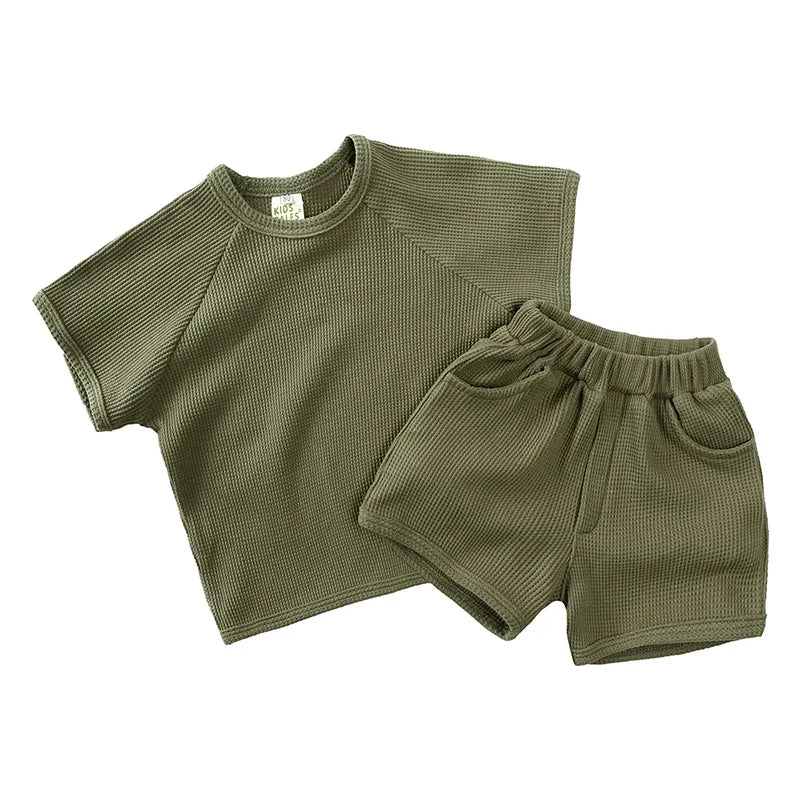 Mini Fashion™ - Summer rib fabric clothing set.
