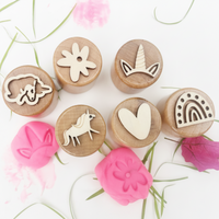 Thumbnail for WoodStamp – Montessori & Creative – Set of 6 Wooden Clay Stamps