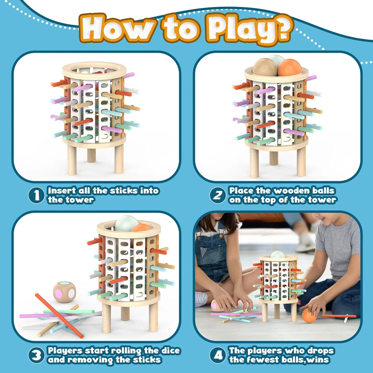 Balance Tower™ – Stack & Count – Wooden Thinking Game