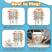 Thumbnail for Balance Tower™ – Stack & Count – Wooden Thinking Game