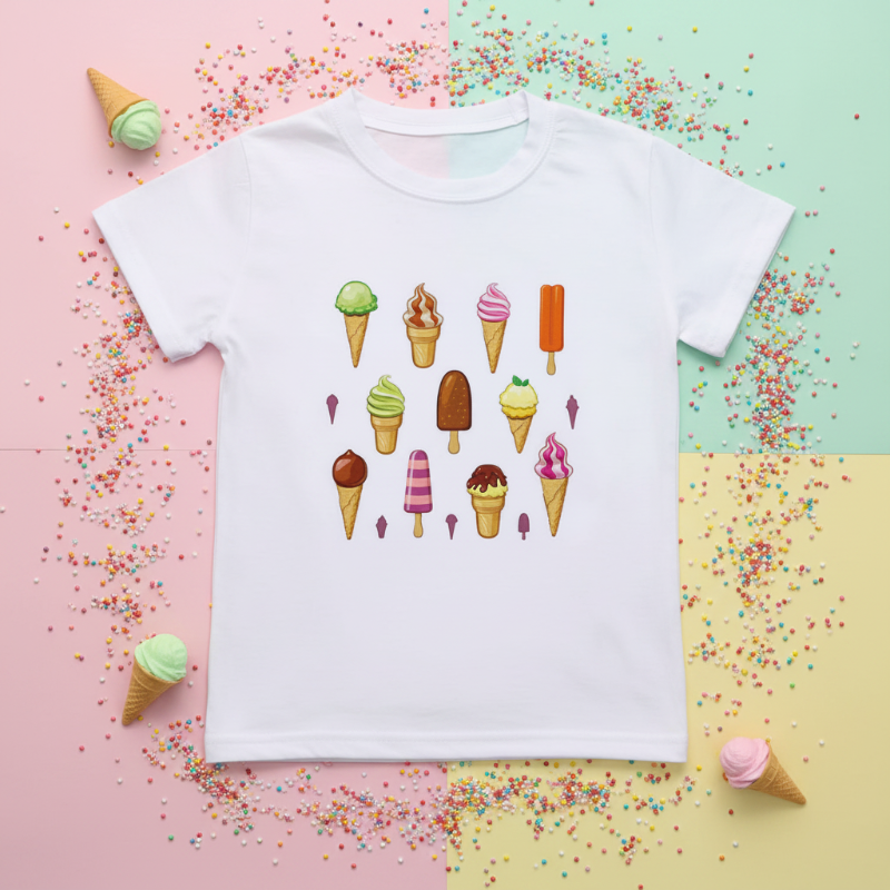 Boys & Girls Summer Tee – Comfortable & Playful – Cute Print Kids' T-Shirt